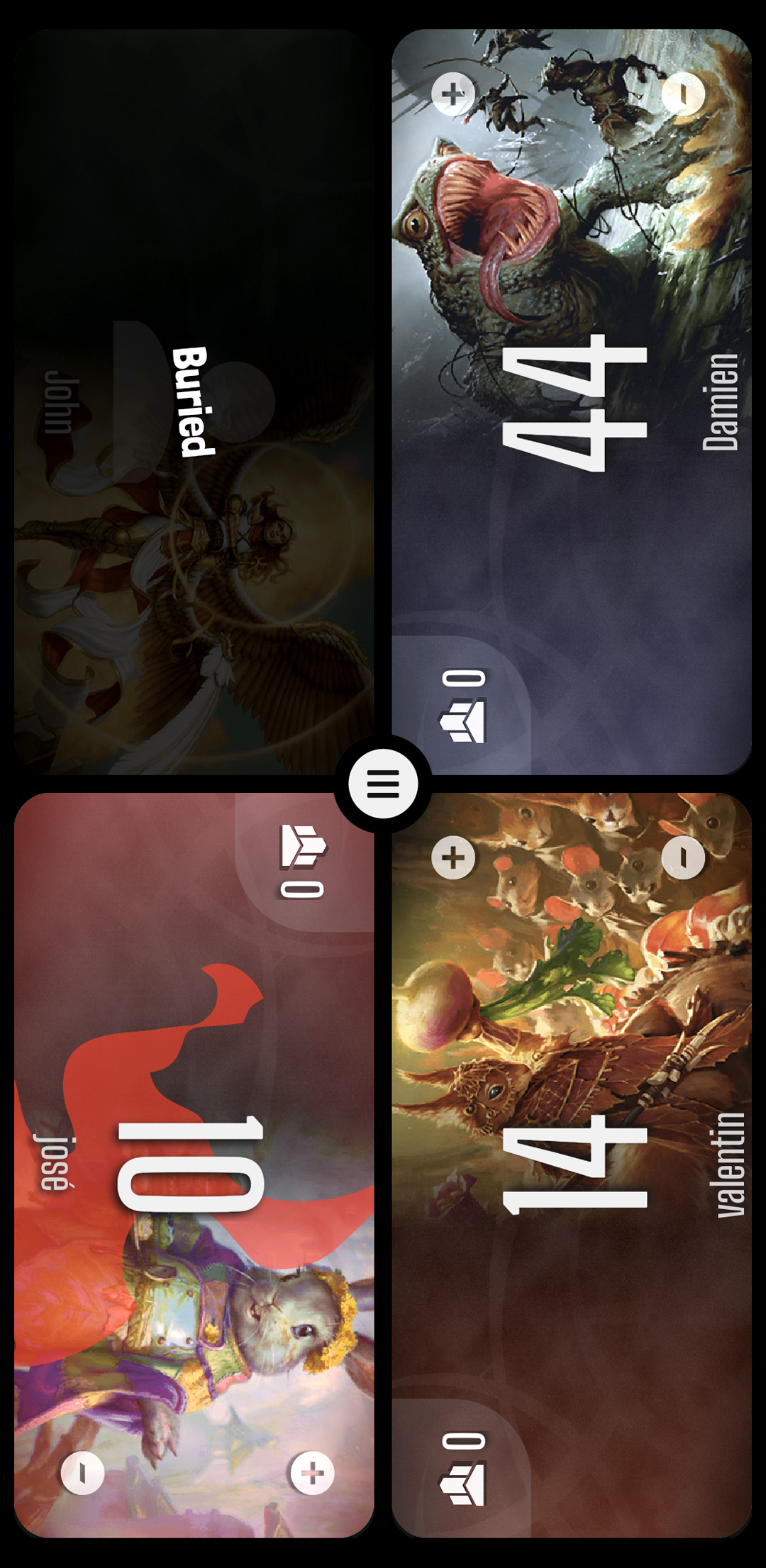 Four-player Commander life counter